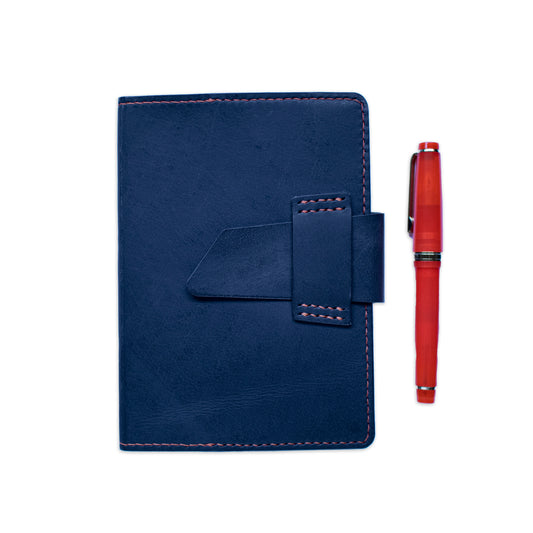 Navy Blue A6 Notebook Leather Cover - BluetracesPh